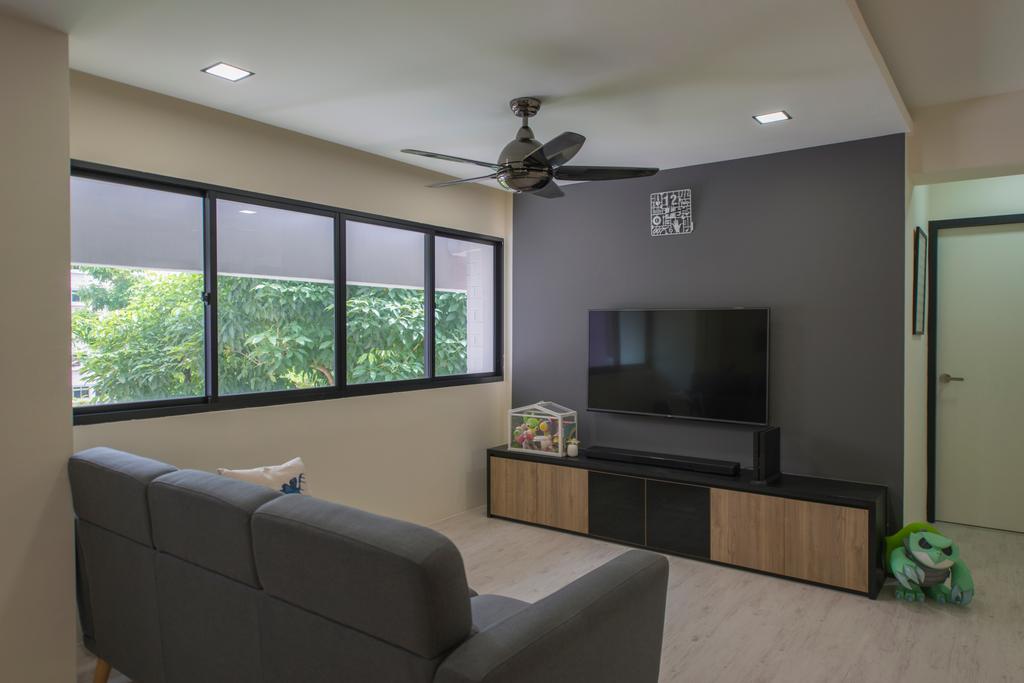 Contemporary, HDB, Living Room, Boon Lay Drive, Interior Designer, Forefront Interior, Window, Couch, Furniture, Indoors, Interior Design