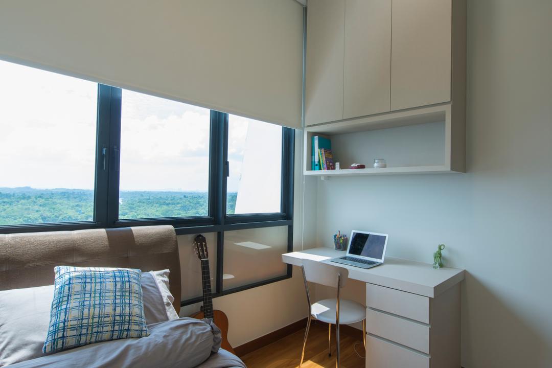 Eco Sanctuary, Forefront Interior, Modern, Bedroom, Condo, Desk, Furniture, Table, Chair, HDB, Building, Housing, Indoors