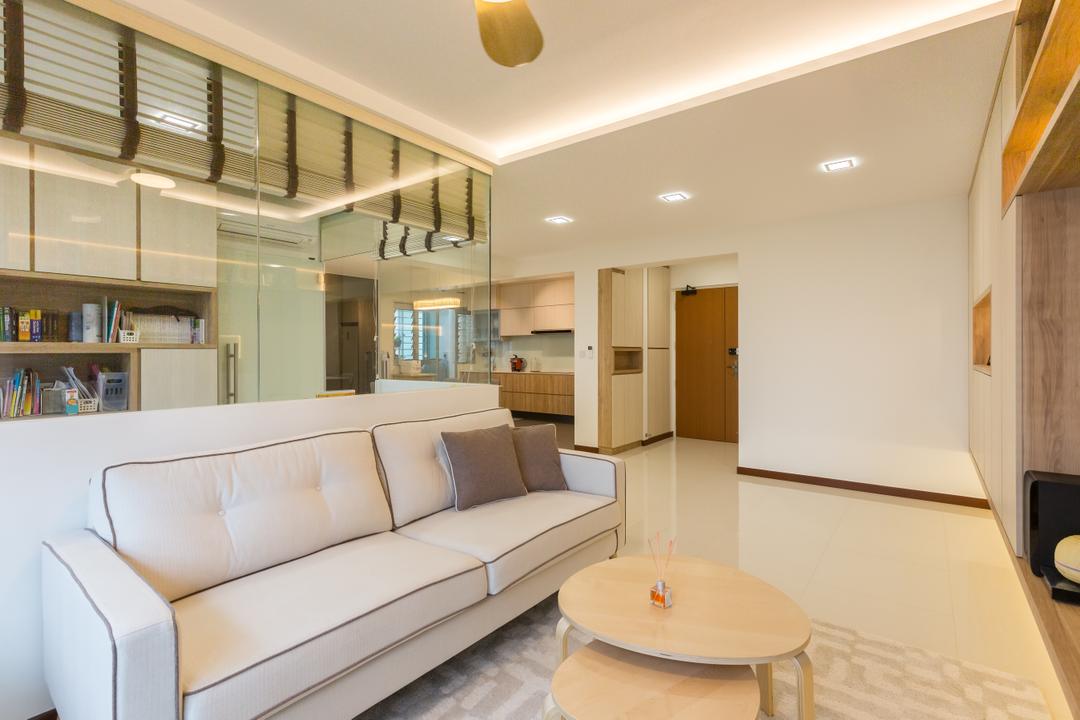 Sumang Lane, D5 Studio Image, Modern, HDB, Couch, Furniture, Indoors, Interior Design, Ottoman