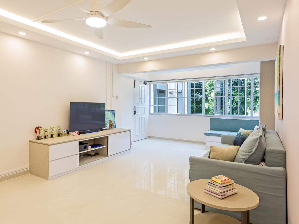 Minimalist, HDB, Living Room, Clementi Street 41, Interior Designer, Boonsiew D'sign, Couch, Furniture, Indoors, Interior Design, White Board