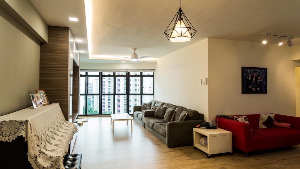 Contemporary, HDB, Living Room, Jurong West Street 64, Interior Designer, Tab Gallery, Couch, Furniture, Light Fixture, Art, Painting