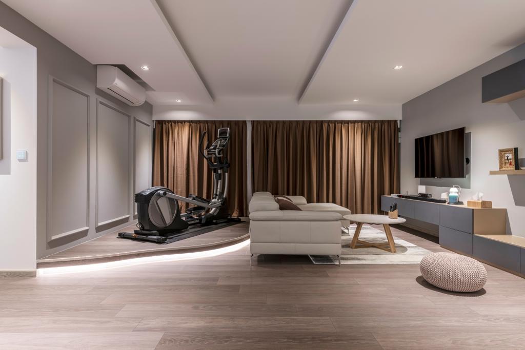 Modern, HDB, Living Room, Yishun Avenue 4, Interior Designer, M+L Associates, Scandinavian, Indoors, Interior Design, Flooring