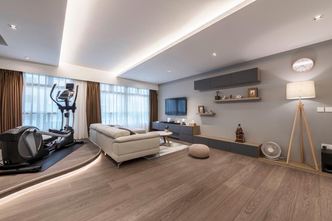 Yishun Avenue 4, M+L Associates, Modern, Scandinavian, Living Room, HDB, Lighting, Indoors, Interior Design, Flooring, Lamp