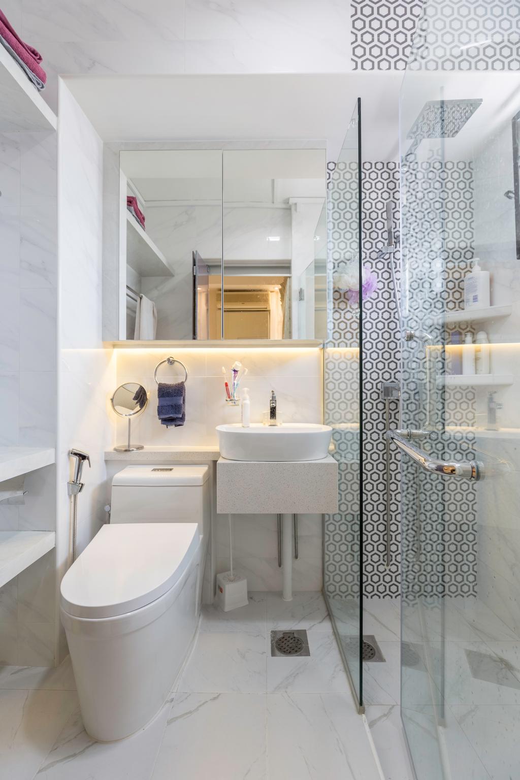 Modern, HDB, Bathroom, Tampines Street 33, Interior Designer, PHD Posh Home Design
