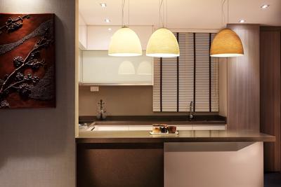 Tribeca, Briey Interior, Modern, Contemporary, Kitchen, Condo, Indoors, Interior Design, Lamp, Lampshade