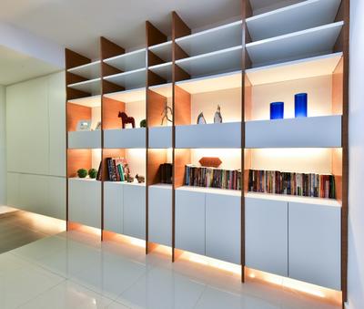 Sharudin's Residence, Wangsa Melawati, Surface R Sdn. Bhd., Contemporary, Modern, Living Room, Landed, Collage, Poster, Shelf, Bookcase, Furniture
