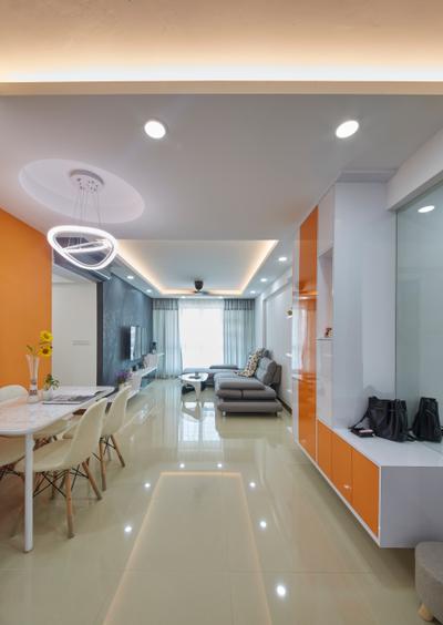 Punggol Drive, Carpenters 匠, Modern, Living Room, HDB, Indoors, Interior Design, Couch, Furniture, Clinic, Hospital