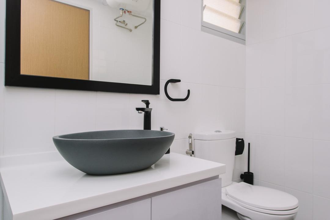 Sumang Lane, 9's Interior, Contemporary, Bathroom, HDB, Toilet, Molding, Wall