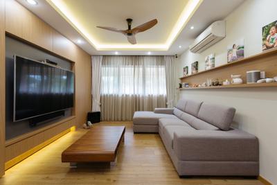 Sin Ming Avenue, Schemacraft, Contemporary, Living Room, HDB, Propeller, Couch, Furniture, Indoors, Room, Flooring, Interior Design
