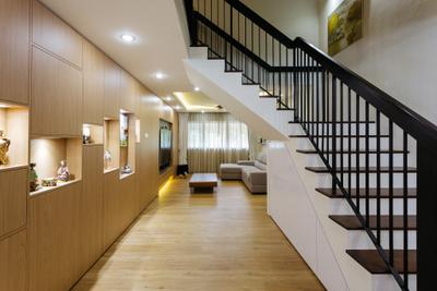 Sin Ming Avenue, Schemacraft, Contemporary, Living Room, HDB, Maisonette, Staircase, Stairs, Banister, Handrail