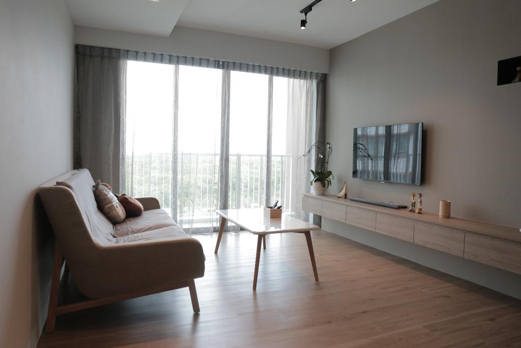 Minimalist, HDB, Living Room, Upper Serangoon View (Block 477B), Interior Designer, Forefront Interior, Chair, Furniture, Floor, Armchair