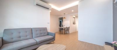 Woodlands Drive 50, Azcendant, Modern, Living Room, HDB, Couch, Furniture, Dining Table, Table, Indoors, Interior Design