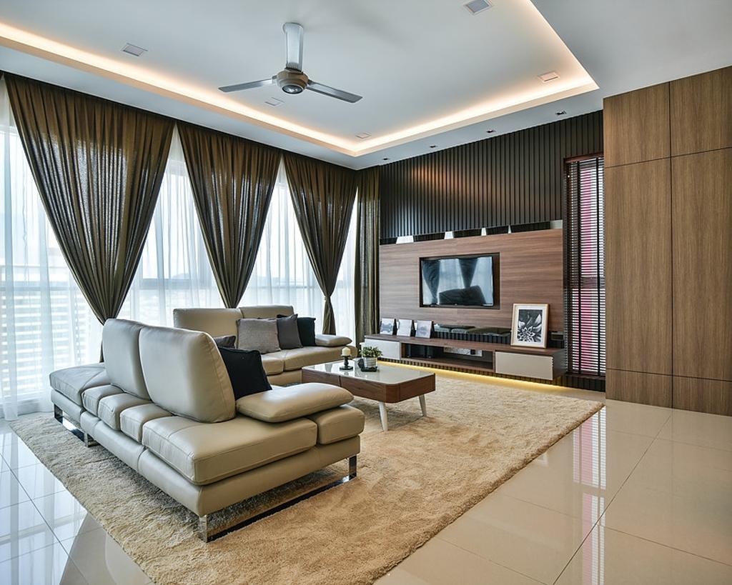 Contemporary, Condo, Living Room, Damansara Utama, Interior Designer, IQI Concept Interior Design & Renovation, Tv Feature Wall, Feature Wall