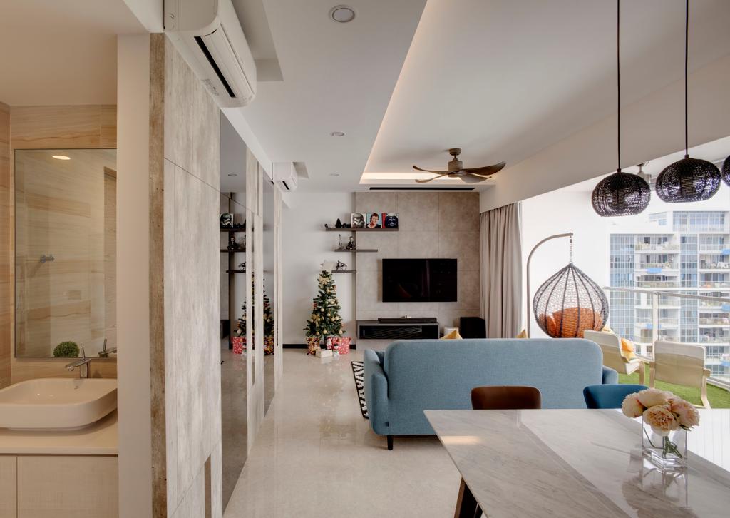 Scandinavian, Condo, Living Room, Santorini, Interior Designer, The Orange Cube