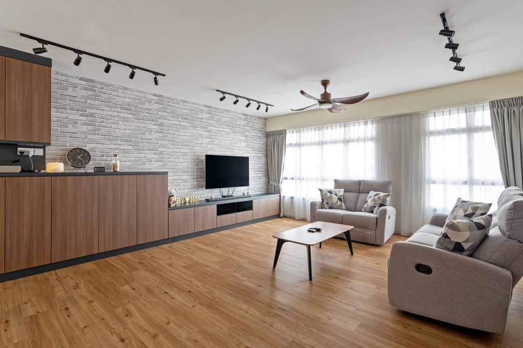 Contemporary, HDB, Living Room, Yishun Ring Road, Interior Designer, DreamCreations Interior