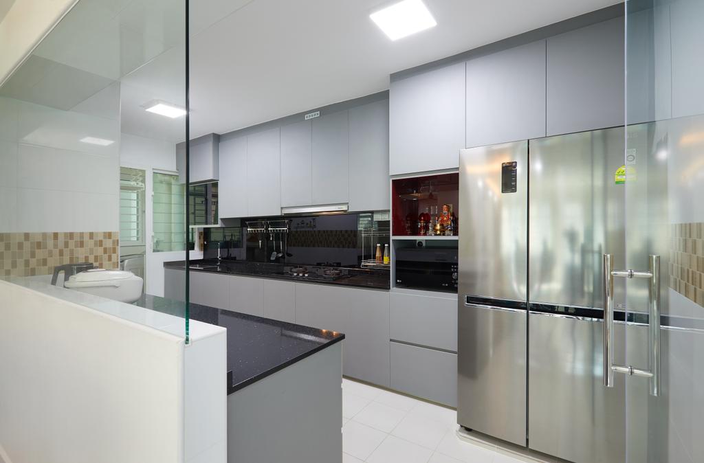 Modern, HDB, Kitchen, Edgedale Plains, Interior Designer, Design 4 Space, Contemporary