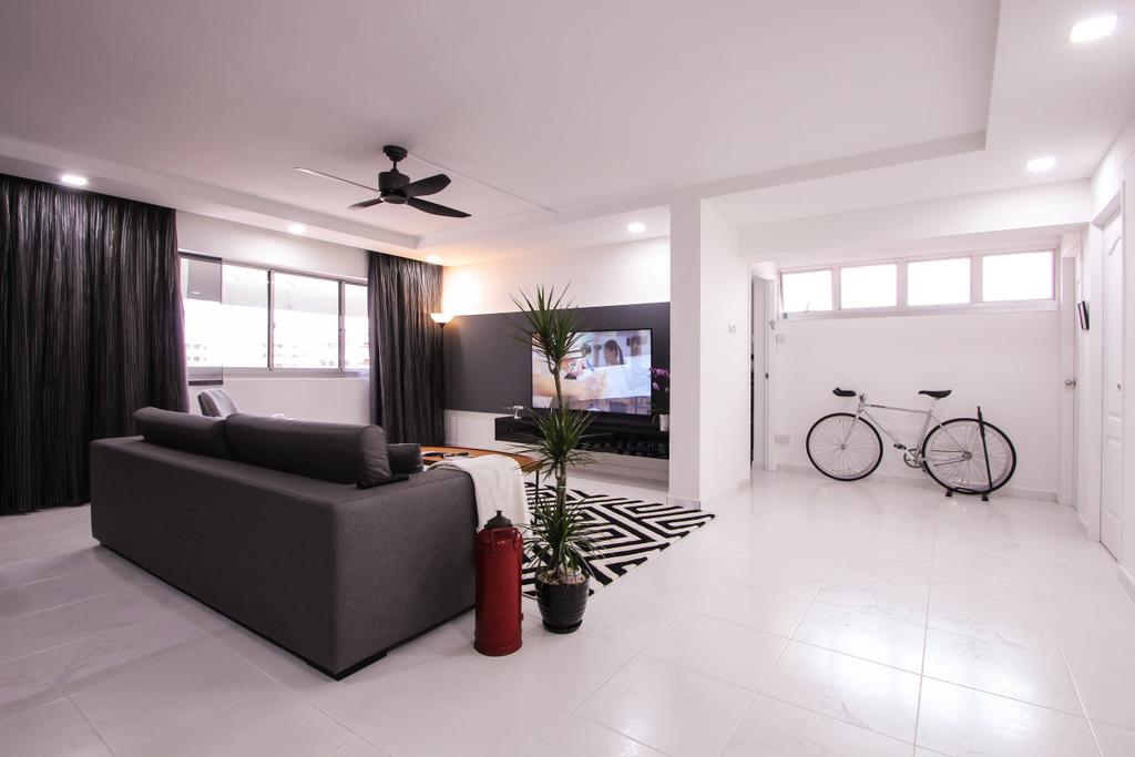 Contemporary, HDB, Living Room, Choa Chu Kang Avenue 4, Interior Designer, Couple Abode