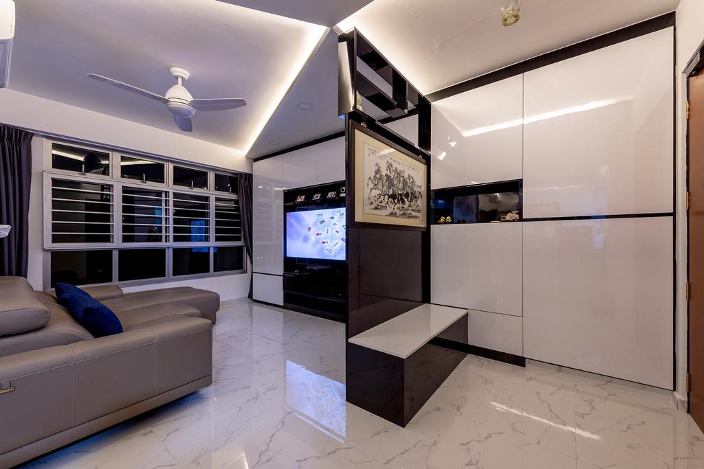 Modern, Condo, Living Room, Sembawang, Interior Designer, Visionary Interior