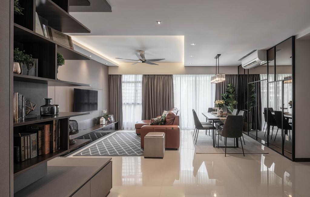 Modern, HDB, Living Room, Waterway View, Interior Designer, Stylemyspace