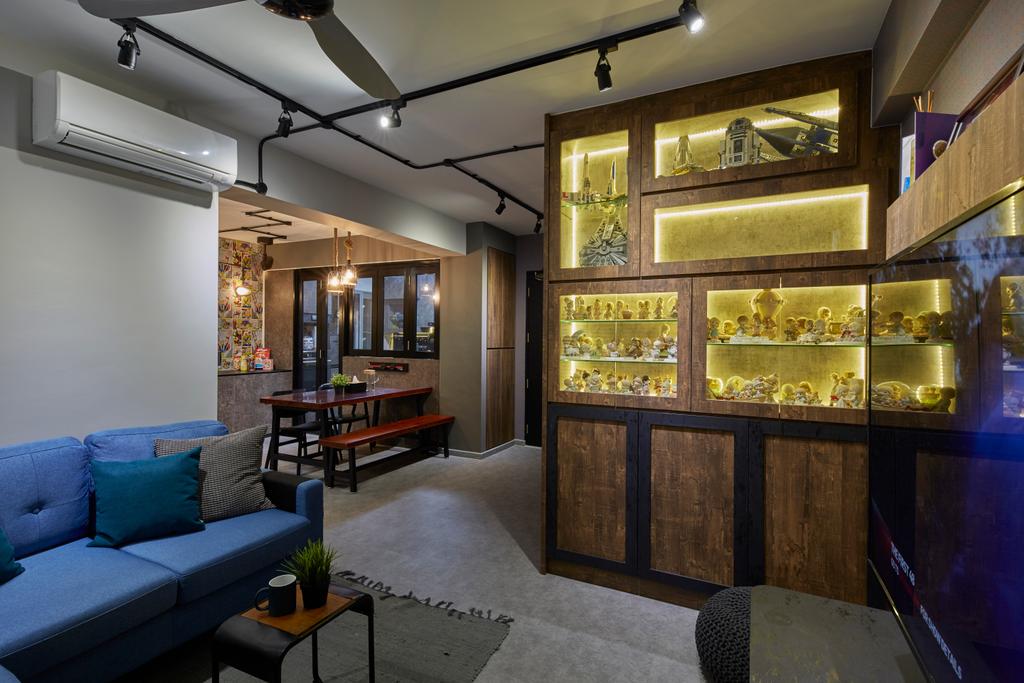 Eclectic, HDB, Living Room, Anchorvale Crescent, Interior Designer, i-Chapter