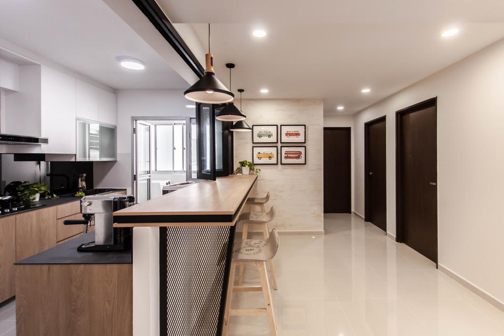 Contemporary, HDB, Kitchen, Yishun Avenue 4 (Block 673B), Interior Designer, Space Atelier