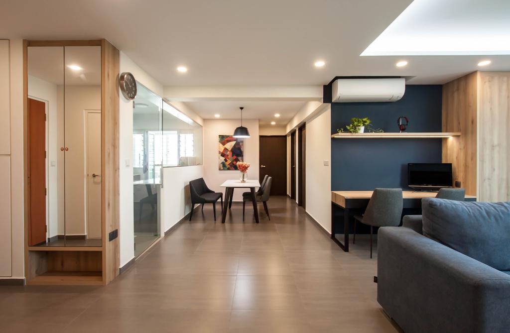 Contemporary, HDB, Living Room, Yishun Ring Road, Interior Designer, Space Atelier