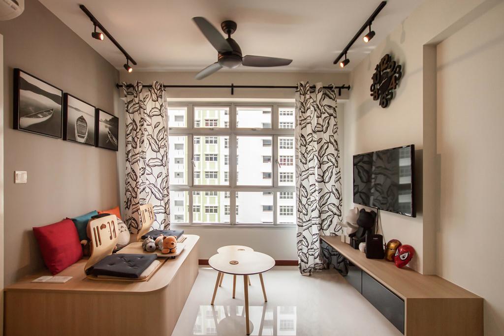 Contemporary, HDB, Living Room, Yishun Avenue 4, Interior Designer, Space Atelier
