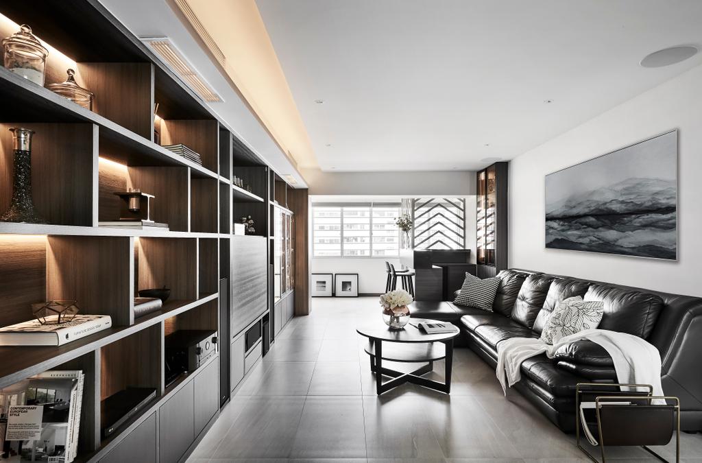 Contemporary, HDB, Living Room, Hougang Street 22, Interior Designer, Icon Interior Design