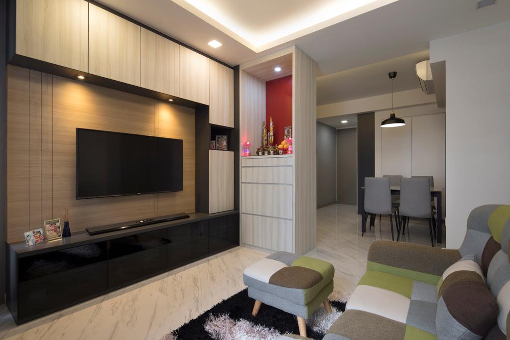 Contemporary, Condo, Living Room, Yishun Street 51, Interior Designer, Aestherior