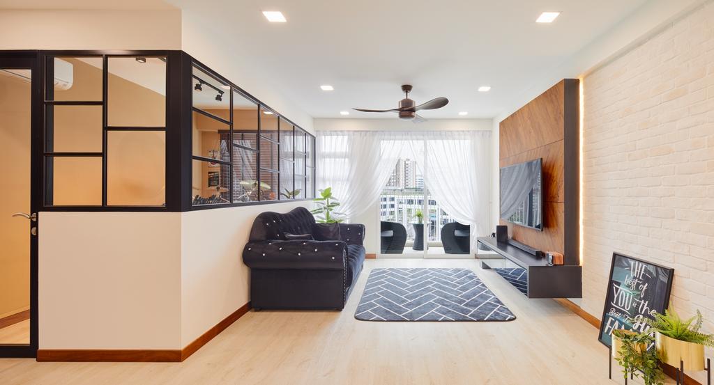 Contemporary, HDB, Living Room, Edgefield Plains (Block 668B), Interior Designer, Absolook Interior Design