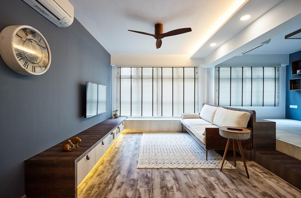 Contemporary, HDB, Living Room, Hougang Avenue 9, Interior Designer, D5 Studio Image