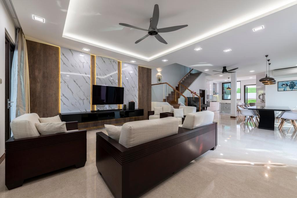 Contemporary, Landed, Living Room, Jalan Selanting, Interior Designer, De Exclusive Design Group