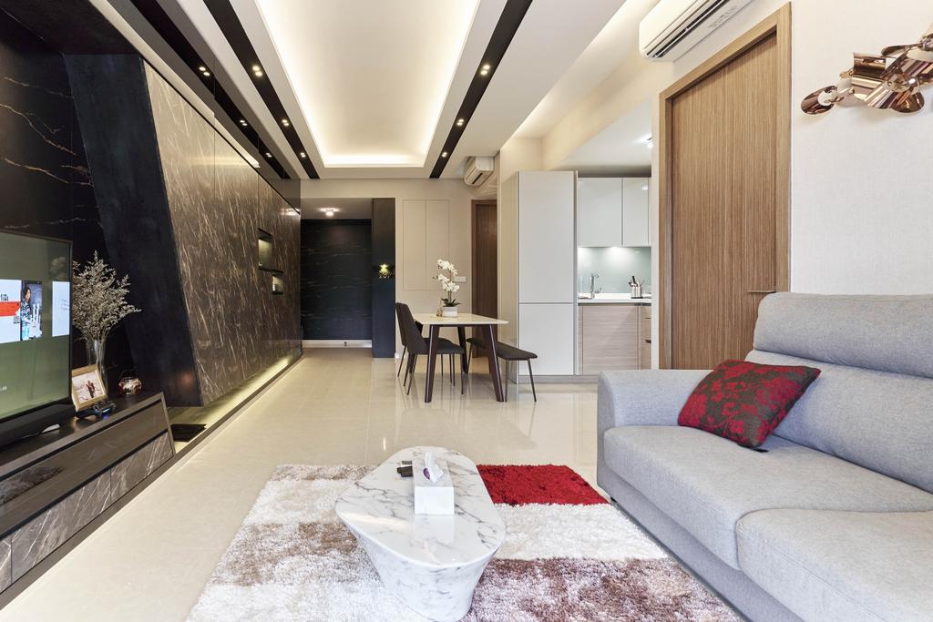 Contemporary, Condo, Living Room, V on Shenton, Interior Designer, MET Interior