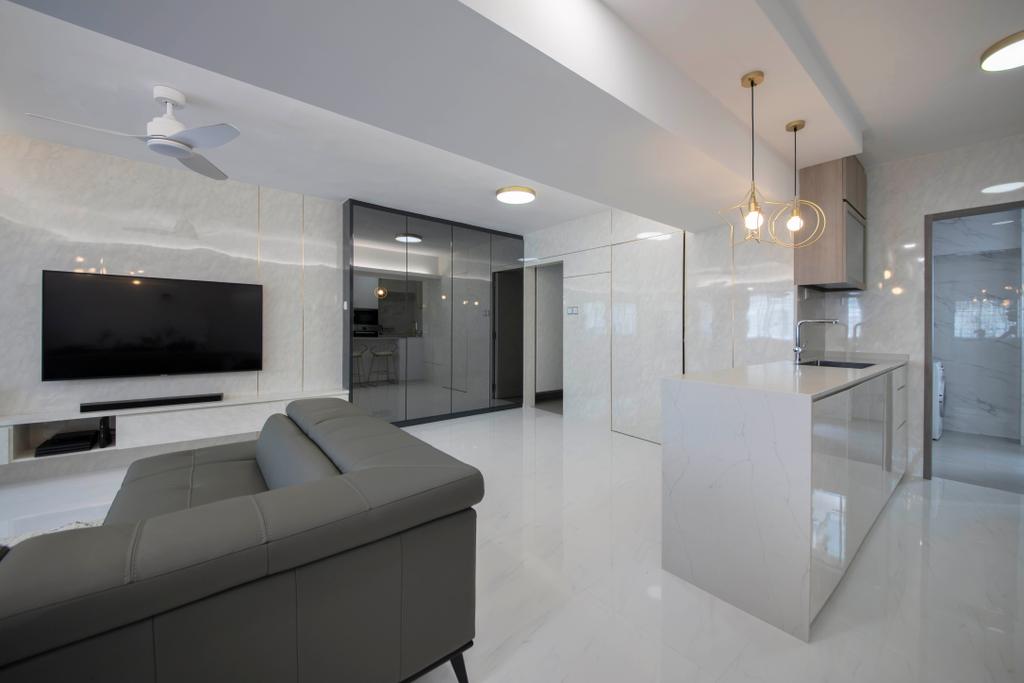 Contemporary, HDB, Living Room, Choa Chu Kang Avenue 3, Interior Designer, ECasa Studio