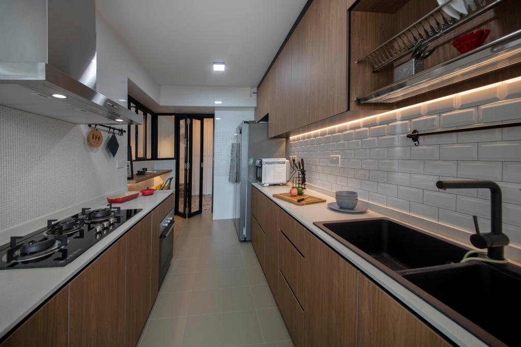 Contemporary, HDB, Kitchen, Sembawang Crescent, Interior Designer, ELPIS Interior Design