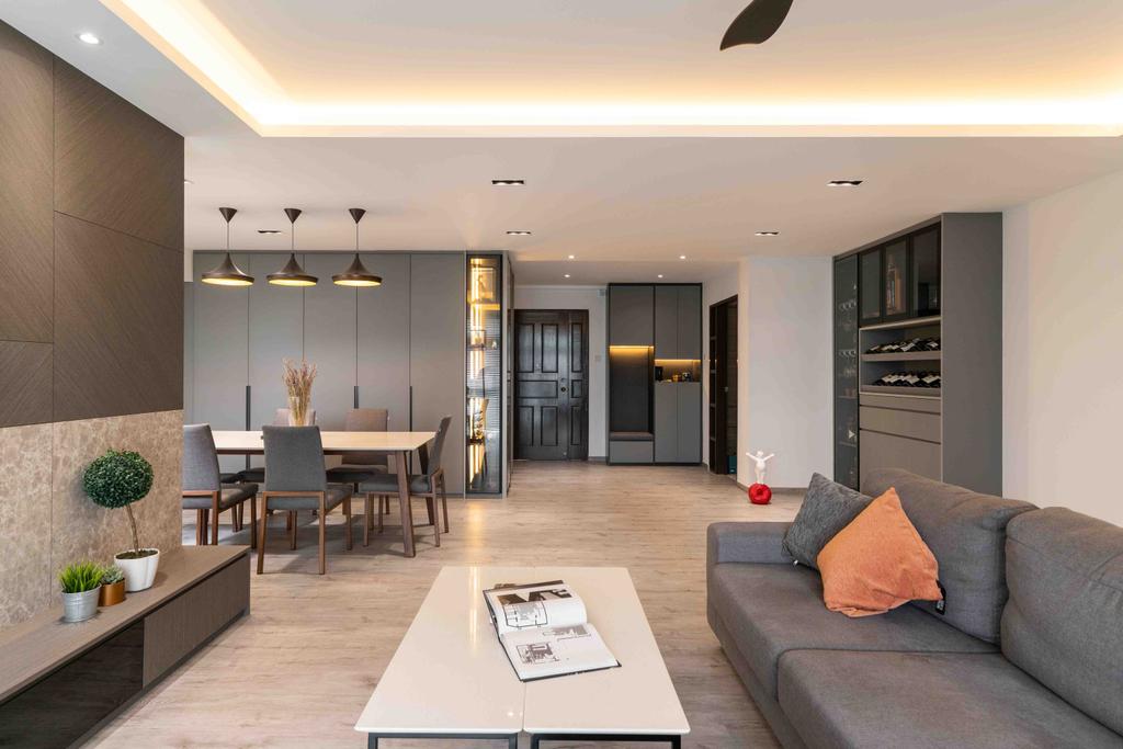 Contemporary, HDB, Living Room, Edgefield Plains, Interior Designer, Fineline Design