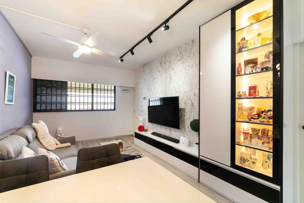 Contemporary, HDB, Living Room, Tampines Street 12, Interior Designer, Fineline Design
