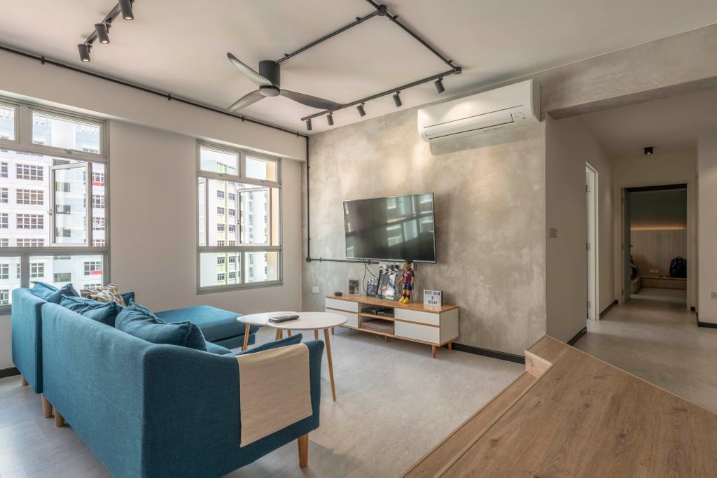 Contemporary, HDB, Living Room, Yishun Ring Road, Interior Designer, Fifth Avenue Interior, Industrial