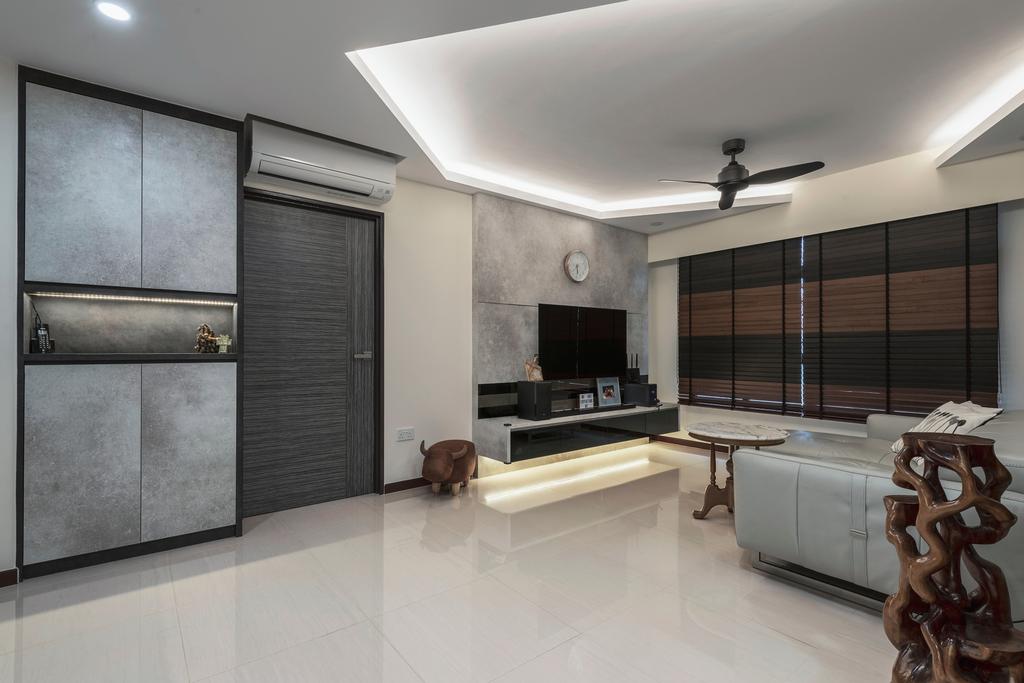 Modern, HDB, Living Room, Buangkok Crescent, Interior Designer, DS 2000 Interior & Design, Industrial