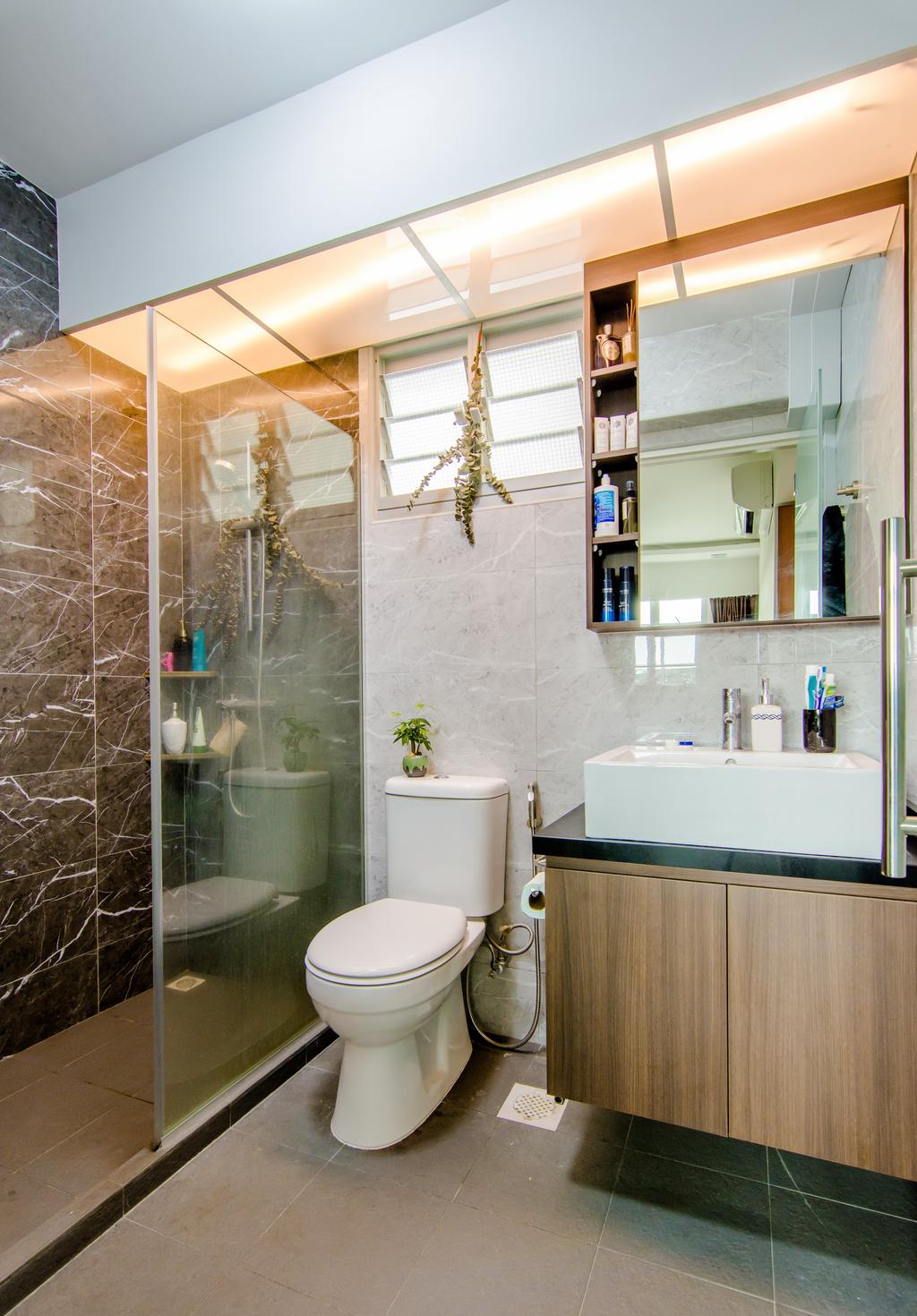 Contemporary, HDB, Bathroom, Canberra Street, Interior Designer, EMS Renovation
