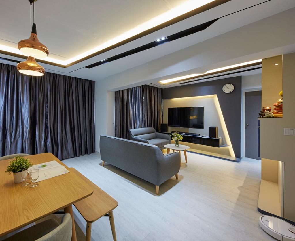 Modern, HDB, Living Room, Choa Chu Kang ( Block 484), Interior Designer, i-Chapter