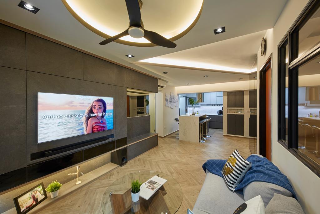 Contemporary, HDB, Living Room, Tampines Street 45, Interior Designer, i-Chapter