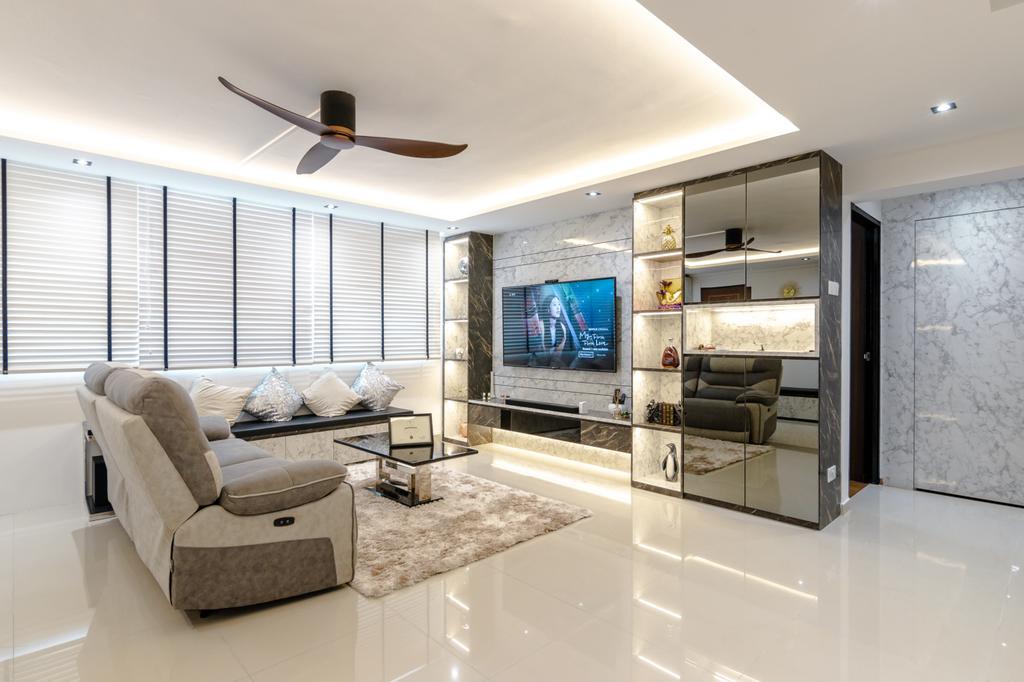 Modern, HDB, Living Room, Serangoon Avenue 3, Interior Designer, 9 Creation