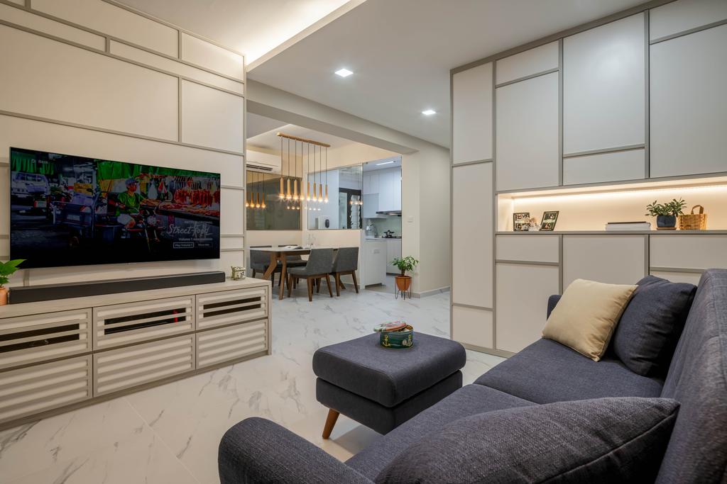 Minimalist, HDB, Living Room, Yishun Avenue 6, Interior Designer, Weiken.com