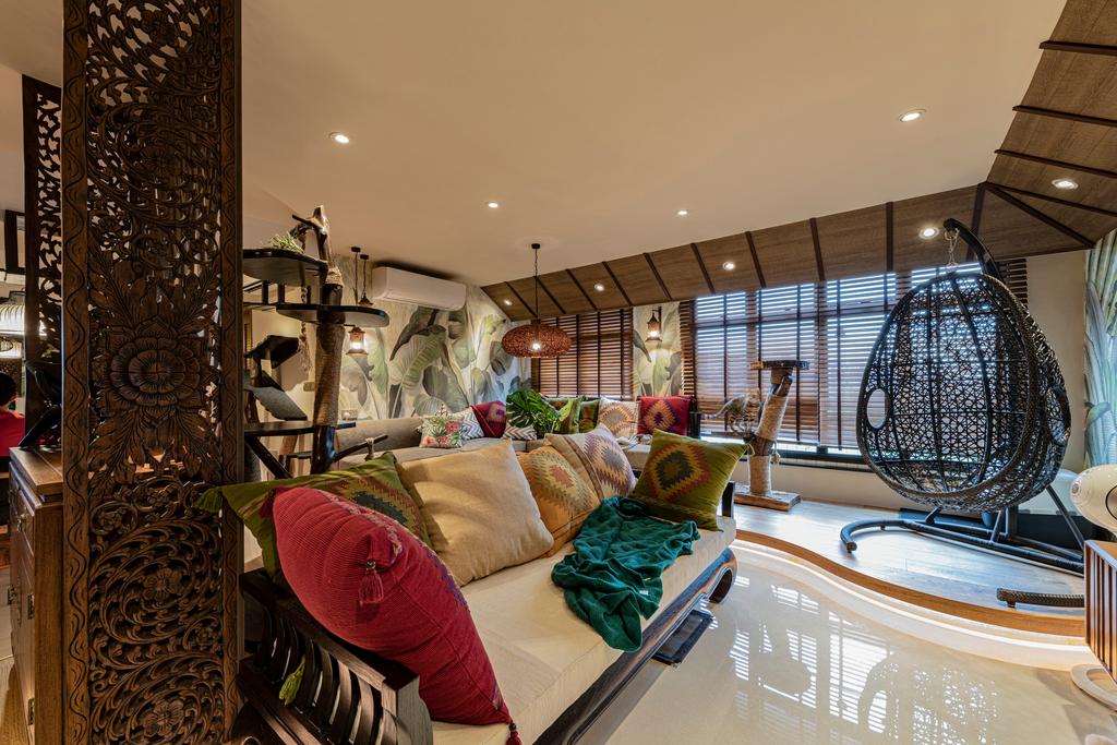 Contemporary, HDB, Living Room, Buangkok Crescent, Interior Designer, Free Space Intent
