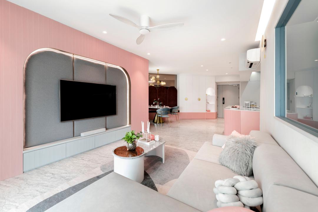 This Pink Punggol Home Takes Design Cues from Postmodernism