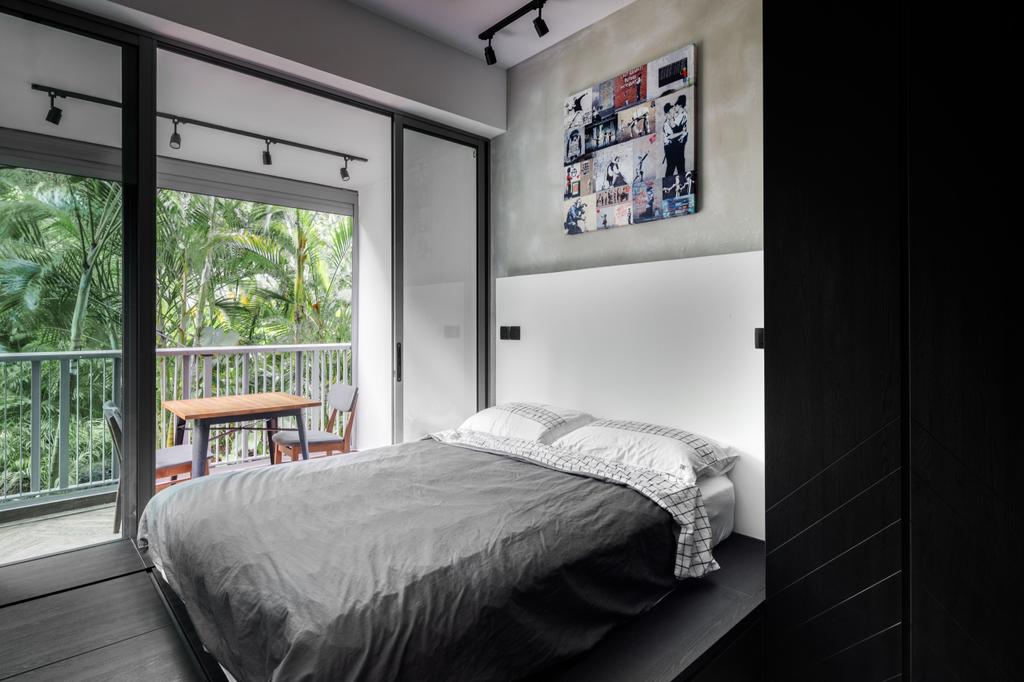 Contemporary, Condo, Bedroom, The Glades, Interior Designer, The Local INN.terior 新家室, Platform, Bedroom Balcony, Platform Bed