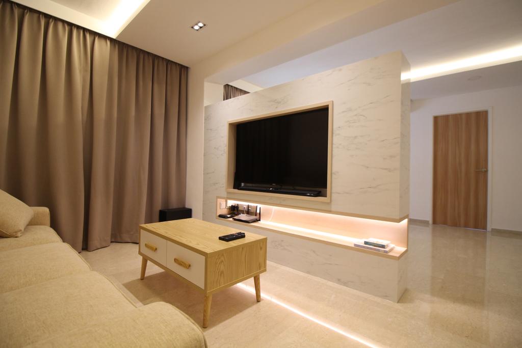 Minimalist, HDB, Living Room, Choa Chu Kang Street 51, Interior Designer, Renologist, Modern