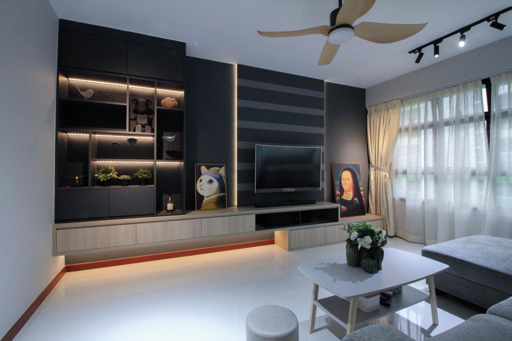 Contemporary, HDB, Living Room, Tampines Street 61, Interior Designer, Sense & Semblance, Scandinavian