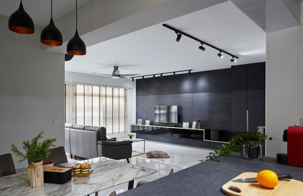 Modern, HDB, Living Room, Punggol Bayview, Interior Designer, The Interior Lab, Scandinavian